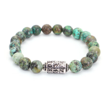 Buddha Stones Natural Lazurite Pietersite Unakite Om Mani Padme Hum Bead Positive Bracelet - 图片 10