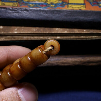 Buddha Stones Tibet 108 Mala Beads Yak Bone Amber Balance Bracelet - 图片 10