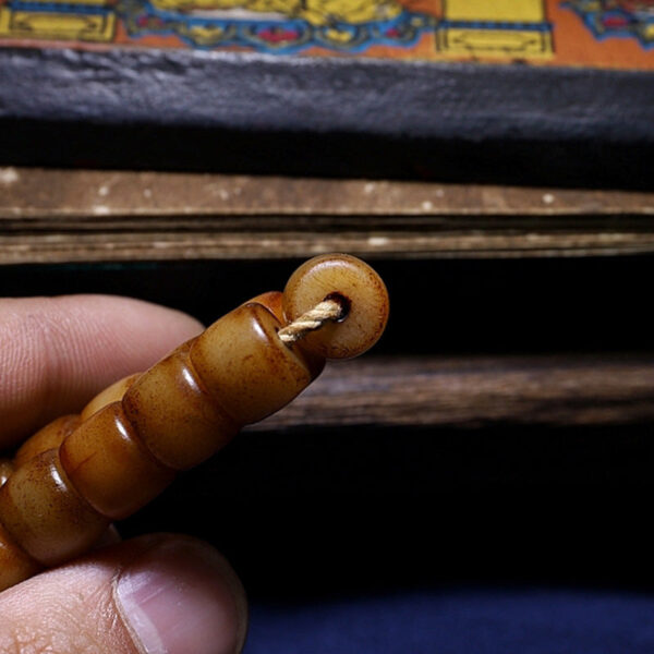 Buddha Stones Tibet 108 Mala Beads Yak Bone Amber Balance Bracelet - 图片 10