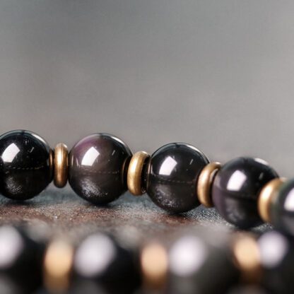 Buddha Stones Rainbow Obsidian Copper Love Healing Bracelet - 图片 5