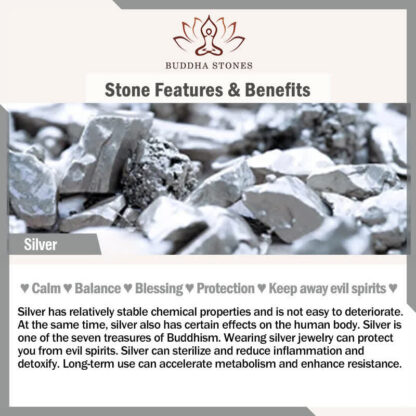 Buddha Stones  925 Sterling Silver Handmade Button Protection Weave String Bracelet - 图片 17