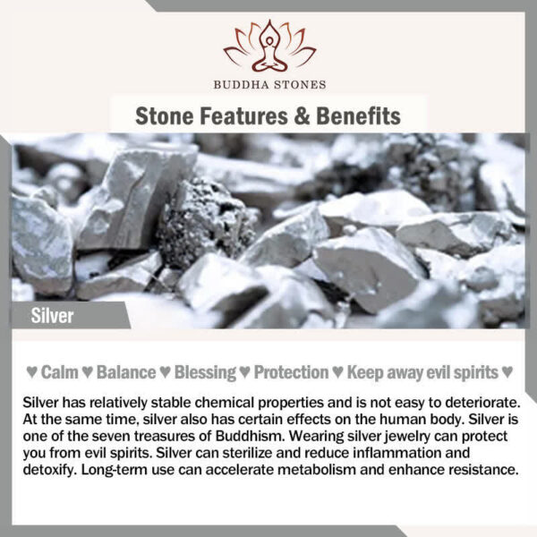 Buddha Stones  925 Sterling Silver Handmade Button Protection Weave String Bracelet - 图片 17