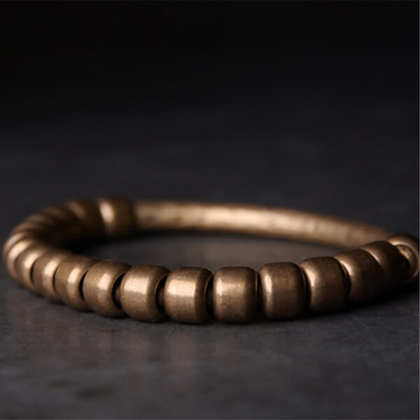 Simple Design Copper Brass Bead Luck Wealth Bracelet - 图片 9
