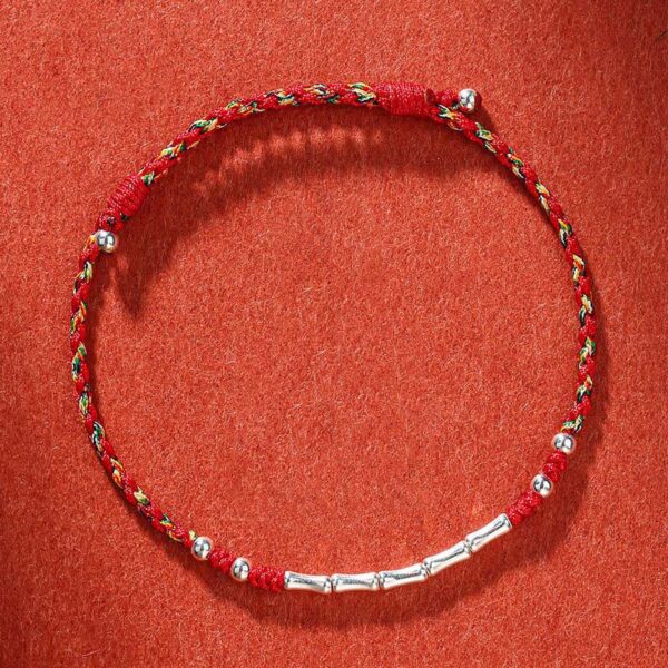 Tibet Handmade Multicolored Bamboo Protection Braided String Bracelet - 图片 7