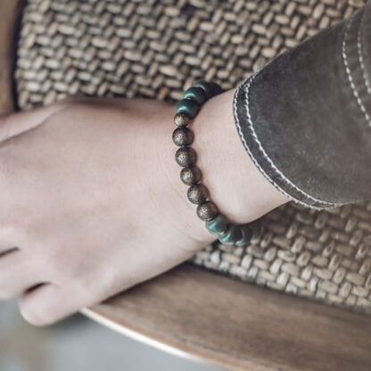 Buddha Stones Tibetan Cyan Bodhi Seed Copper Success Bracelet - 图片 3