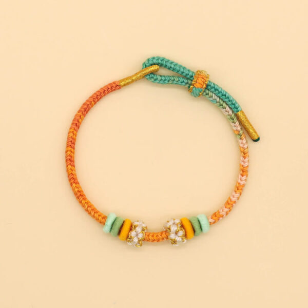 Handmade Eight Thread Peace Knot Peach Blossom Knot Luck Rope Braided Bracelet - 图片 9
