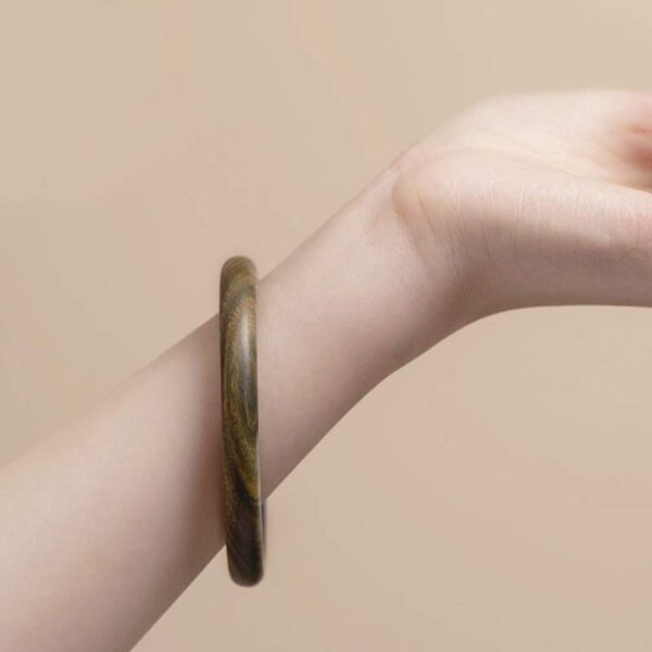 Buddha Stones Tibetan Small Leaf Red Sandalwood Ebony Green Sandalwood Protection Bracelet Bangle - 图片 21