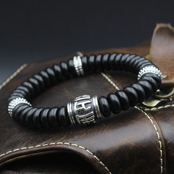 Natural Tibetan Coconut Shell Om Mani Padme Hum Positive Bracelet - 图片 7
