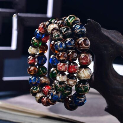 Colorful Liuli Glass Bead Luck Bracelet - 图片 2