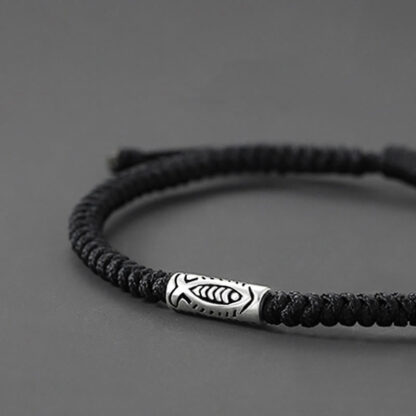 Tibet Koi Fish Wealth Black String Bracelet - 图片 2