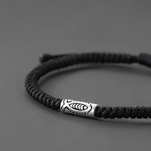 Tibet Koi Fish Wealth Black String Bracelet - 图片 2