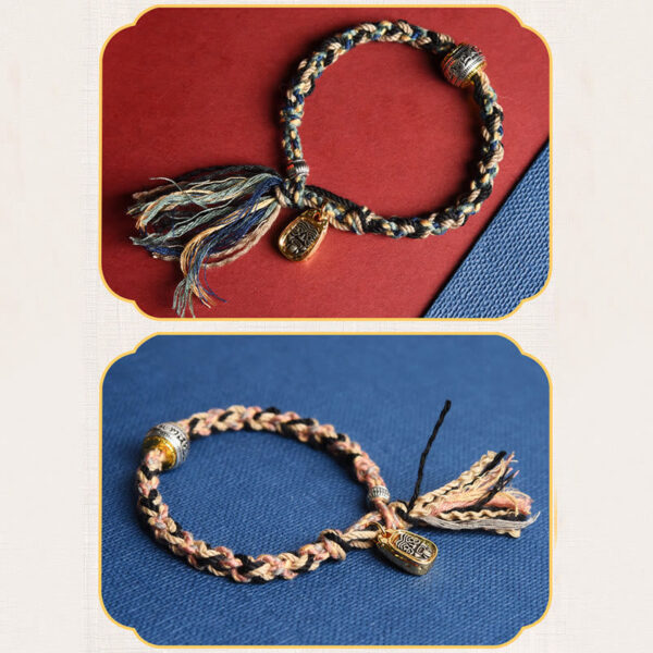 Zakiram Goddess of Wealth Om Mani Padme Hum Peace Handmade Bracelet - 图片 9