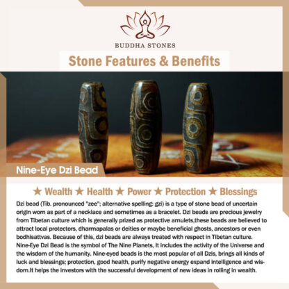 Buddha Stones Tibetan Nine-Eye Dzi Bead Wealth Leather Buckle Bracelet - 图片 6