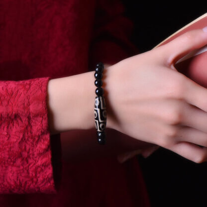 Buddha Stones Tibetan Natural Nine-Eye Dzi Bead Wealth Power Bracelet - 图片 5