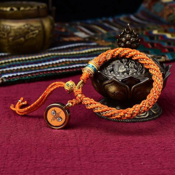 Buddha Stones Tibetan Handmade Luck Thangka Prayer Wheel Charm Weave String Bracelet - 图片 23