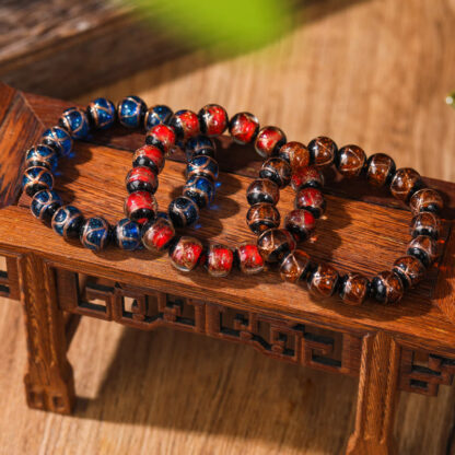 Tibetan Classic Liuli Glass Bead Luck Wealth Bracelet - 图片 2