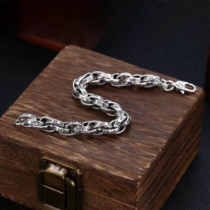 Tibetan Om Mani Padme Hum Carved Amulet Creativity Bracelet - 图片 3