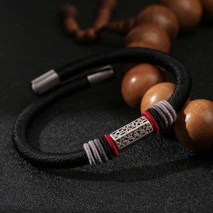Buddha Stones 925 Sterling Silver Om Mani Padme Hum Peace Red String Bracelet - 图片 11