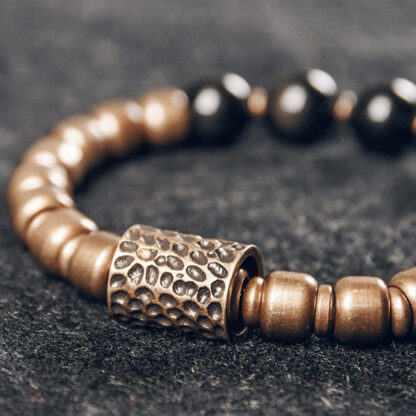 Buddha Stones Lava Rock Stone Rainbow Obsidian Copper Support Healing Bracelet - 图片 13
