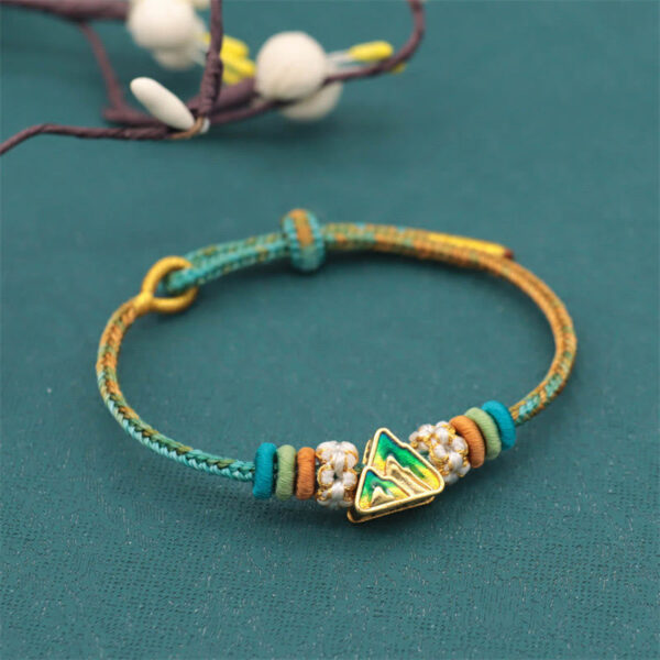 Handmade Eight Thread Peace Knot Peach Blossom Knot Luck Rope Braided Bracelet - 图片 12