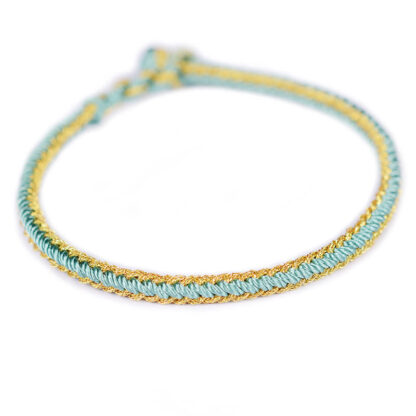 Buddha Stones Two-Color Rope Handcrafted Eight Thread Peace Knot Bracelet - 图片 5