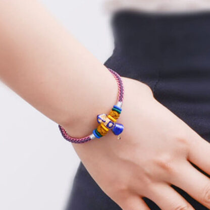 Buddha Stones Tibetan Handmade Dorje Vajra Strength Eight Threads String Bracelet - 图片 6