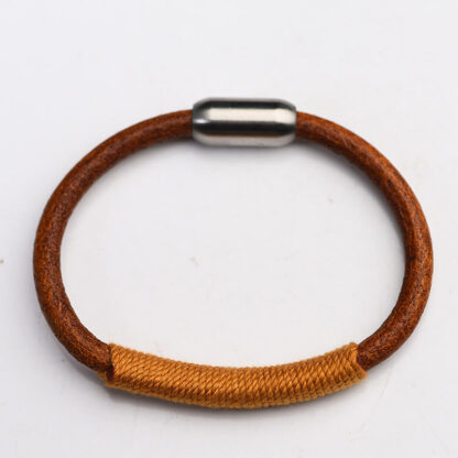 Tibetan Leather Handmade Five Elements Luck Braid String Buckle Bracelet - 图片 12