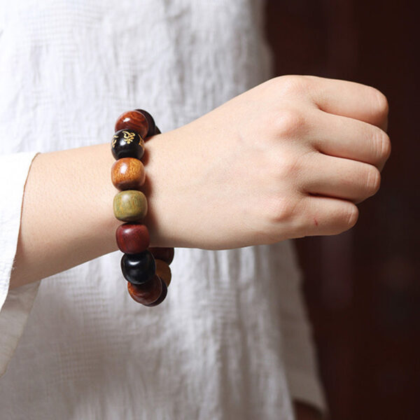 Tibet Various Wood Om Mani Padme Hum Purity Bracelet - 图片 9