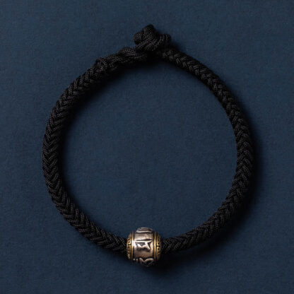 925 Sterling Silver Tibet Handmade Om Mani Padme Hum Luck Protection King Kong Knot Braided Bracelet - 图片 26