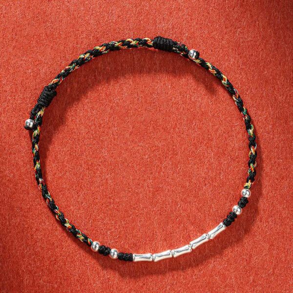 Tibet Handmade Multicolored Bamboo Protection Braided String Bracelet - 图片 11