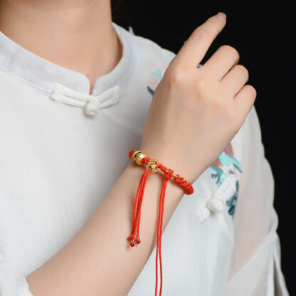 Buddha Stones Tibetan Handmade Luck Prayer Wheel Bead Charm Weave Colorful String Bracelet - 图片 5