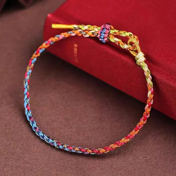 Handcrafted Luck Colorful Rope Child Adult Bracelet - 图片 4