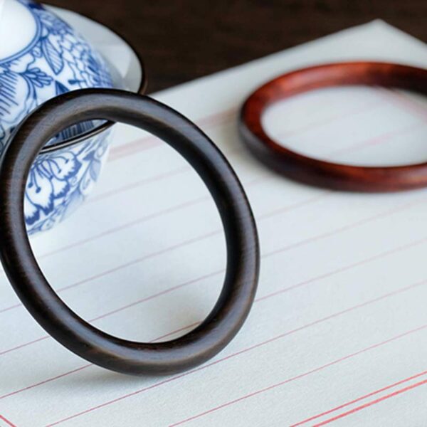 Buddha Stones Tibetan Small Leaf Red Sandalwood Ebony Green Sandalwood Protection Bracelet Bangle - 图片 15