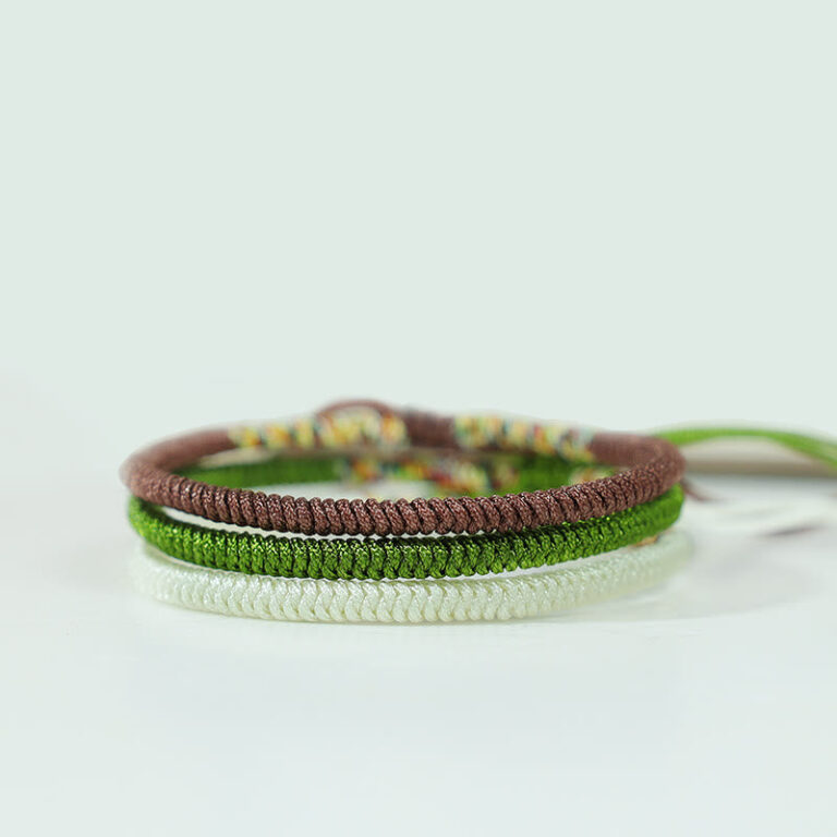 Buddha Stones 3Pcs Tibetan Handmade Multicolored Luck King Kong Knot Auspiciousness Bracelet - 图片 2