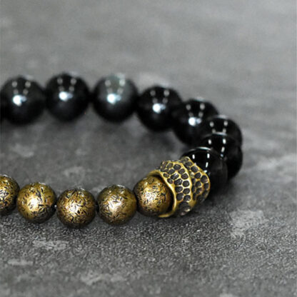 Buddha Stones Rainbow Obsidian Copper Bead Positive Transformation Bracelet - 图片 5