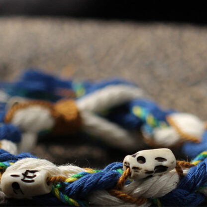 Buddha Stones Tibetan Zakiram Goddess of Wealth Bead Engraved Handmade Luck Bracelet - 图片 10