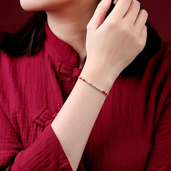 Tibet Handmade Multicolored Bamboo Protection Braided String Bracelet - 图片 9