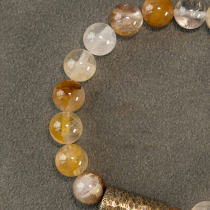 White Crystal Red Hematoid Quartz Gold Rutilated Quartz Purple Phantom Protection Bracelet - 图片 17
