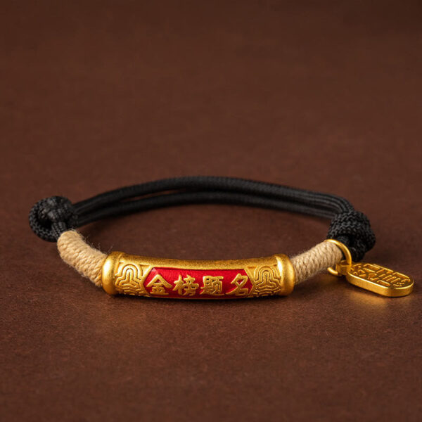 999 Sterling Silver Tibet Handmade Om Mani Padme Hum Fu Character TopRank Character Luck Braided Bracelet - 图片 14