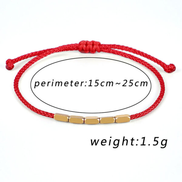 Handcrafted Copper Bead Protection Braided String Bracelet - 图片 5