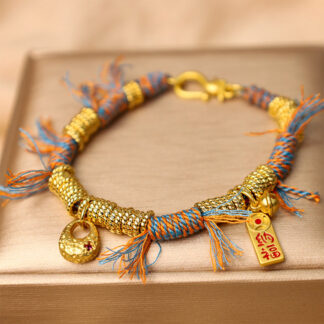 Handmade Tibetan Lucky Fortune Multicolored Rope Braid Bracelet
