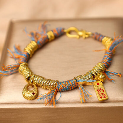 Handmade Tibetan Lucky Fortune Multicolored Rope Braid Bracelet