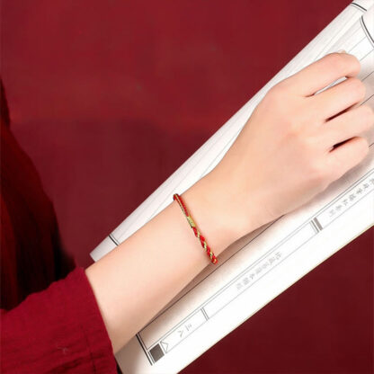 Buddha Stones Handmade Chinese Zodiac Rabbit Rooster Rat Horse Dragon Protection Braid String Bracelet - 图片 15