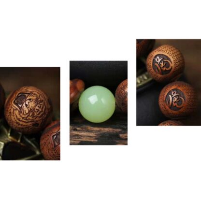 Buddha Stones Tibetan Rosewood Engraving Tiger Protection Bracelet - 图片 8