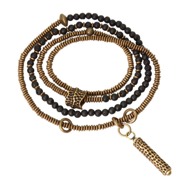 Vintage Lava Rock Copper Healing Multilayered Bracelet - 图片 10