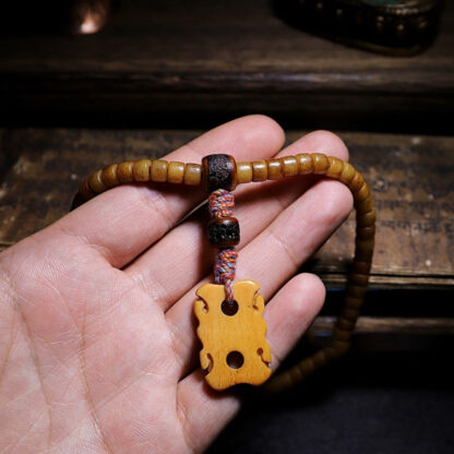 Buddha Stones Tibet 108 Mala Beads Yak Bone Amber Balance Bracelet - 图片 19