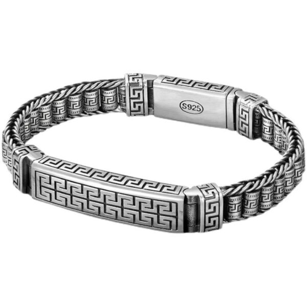 Vintage Lines Pattern Balance Rotatable Bracelet - 图片 5