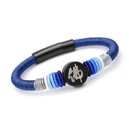 Buddha Stones Buddha Character Ebony Handcrafted Rope Bracelet - 图片 19