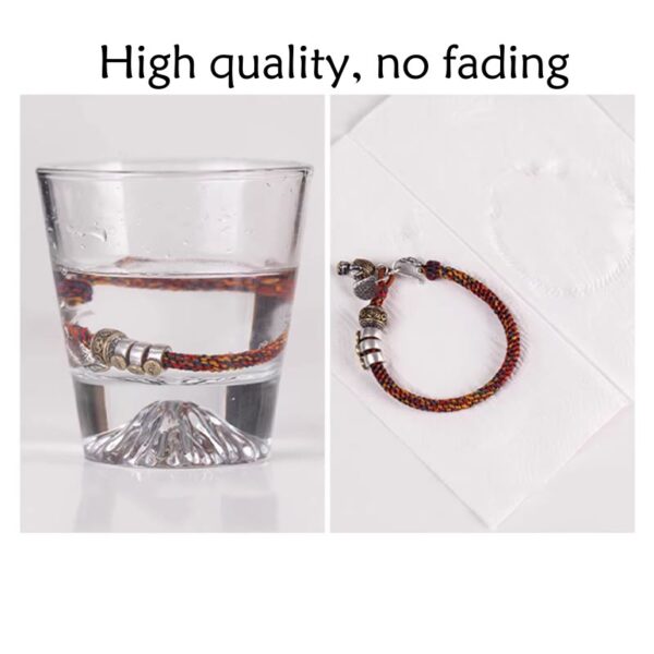 Handmade Tibetan 925 Sterling Silver Chinese Zodiac Natal Buddha Zakiram Goddess of Wealth Protection Multicolored Rope Braided Bracelet - 图片 29