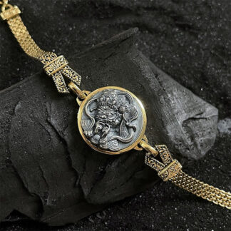 Tibetan 925 Sterling Silver Zakiram Goddess of Wealth Blessing Protection Bracelet